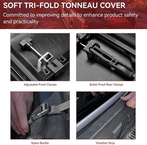 YITAMOTOR Low-Profile Hard Quad-Fold Truck Bed Tonneau Cover Compatible with Toyota Tacoma 2024 2025 (Excl. Trail Edition) with 5 ft Bed in Saudi Arabia