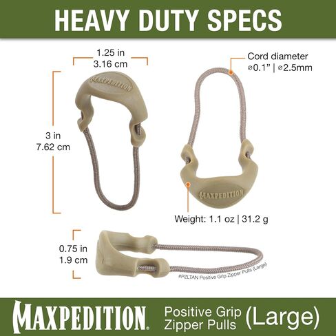 MAXPEDITION Positive Grip Zipper Pulls (Pack of 6) (Small) (Tan) in Kuwait