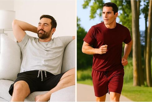 Hanes Men's 2-Pack Knit Short,Active Grey Heather/Black,Small in Saudi Arabia