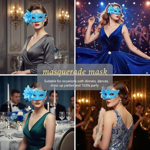 قناع Yokawe Black Masquerade للنساء زهرة في البند in Saudi Arabia