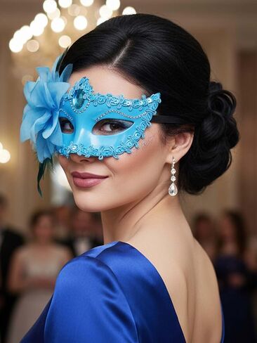 قناع Yokawe Black Masquerade للنساء زهرة في البند in Saudi Arabia