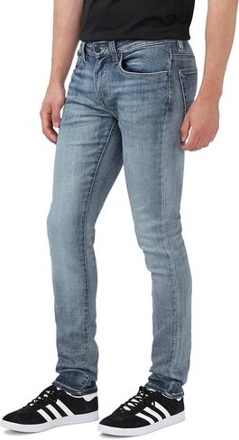 Buffalo David Bitton Men's Skinny MAX Jeans, Whiskered and Contrasted Indigo, 32W x 30L in Saudi Arabia
