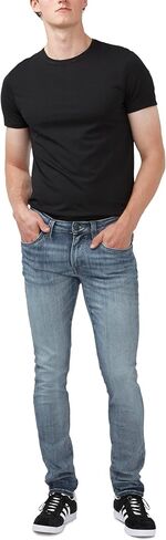 Buffalo David Bitton Men's Skinny MAX Jeans, Whiskered and Contrasted Indigo, 32W x 30L in Saudi Arabia