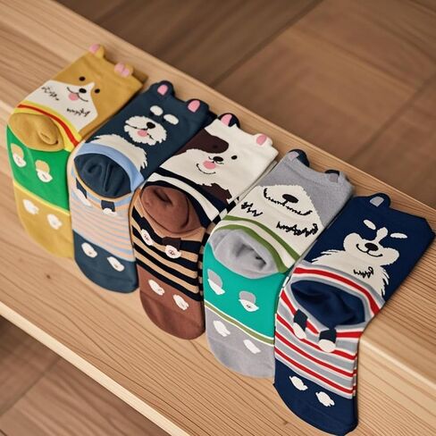 5 Pairs Socks for Women,Girl Birthday Gifts,Funny Gifts for Her, Animal Cute Socks for Women Girlfriend, Holiday Gift in Saudi Arabia