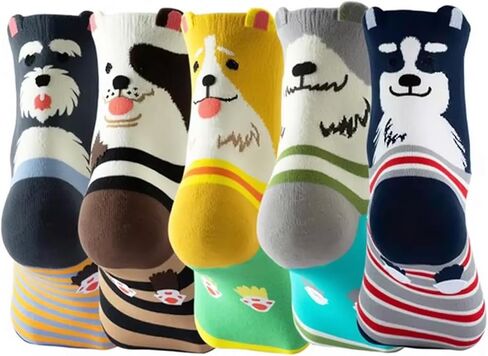 5 Pairs Socks for Women,Girl Birthday Gifts,Funny Gifts for Her, Animal Cute Socks for Women Girlfriend, Holiday Gift in Saudi Arabia