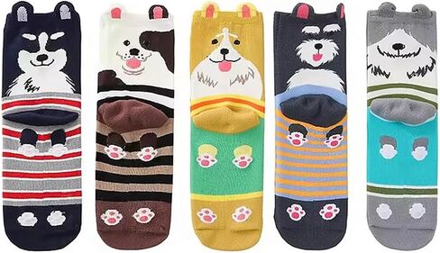 5 Pairs Socks for Women,Girl Birthday Gifts,Funny Gifts for Her, Animal Cute Socks for Women Girlfriend, Holiday Gift in Saudi Arabia