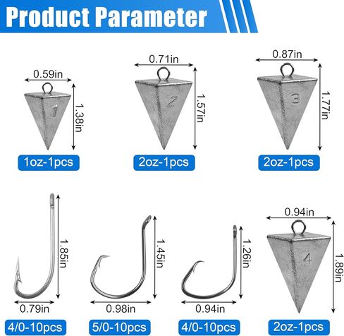 Saltwater Surf Fishing Leader Rig – 46pcs Pyramid Sinker Octopus Circle Hook Forged Hook Wire Trace Leader Rig with Swivel Snaps Beads in Saudi Arabia