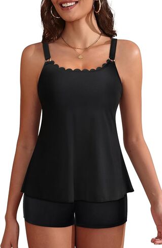 Aqua Eve Women Tankini مع شورتات - قطعتين من ملابس السباحة البطن بدلة السباحة التدفق 2025 in Kuwait