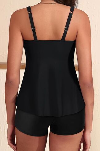 Aqua Eve Women Tankini مع شورتات - قطعتين من ملابس السباحة البطن بدلة السباحة التدفق 2025 in Kuwait