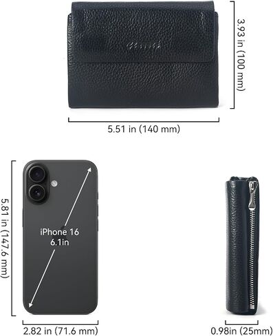 Bifold Wallet for Women Genuine Leather, [Large Capacity] [Magnetic Closure] Female Ladies Wallet Card Holder with ID Window, Zipper Coin Pockets (Burgundy) in Saudi Arabia