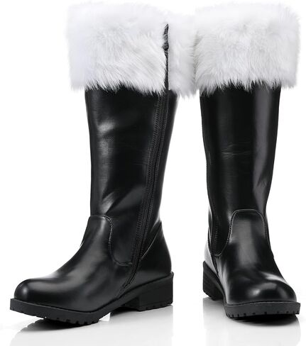 Christmas Santa Claus Boots for Men Wide Cuffs Santa Combat Boots Xmas Costume Accessory in Saudi Arabia