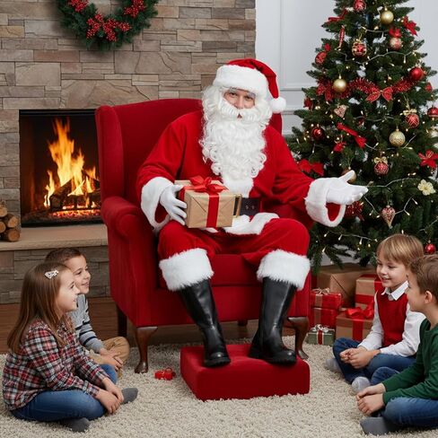 Christmas Santa Claus Boots for Men Wide Cuffs Santa Combat Boots Xmas Costume Accessory in Saudi Arabia