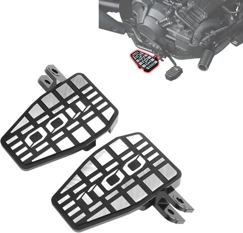 أوتاد قدم الدراجة النارية متوافقة مع Honda CMX1100 REBEL CMX 1100/DCT 2021-2025، مسند قدم دراجة نارية من الألومنيوم بدواسات واسعة (أسود) in Kuwait