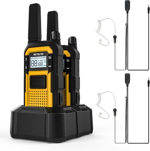 أجهزة اتصال لاسلكية مقاومة للماء Retevis RB48، راديو عالي التحمل ثنائي الاتجاه، مقاوم للصدمات، مكالمة اهتزاز، USB-C، SOS، 2000 مللي أمبير، NOAA، راديو ثنائي الاتجاه للخارج (عبوتان) in Kuwait