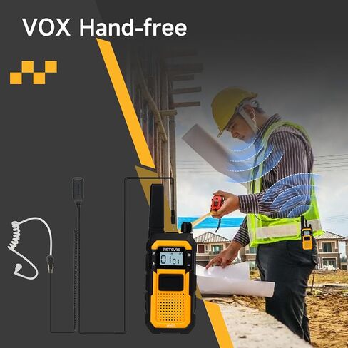 أجهزة اتصال لاسلكية مقاومة للماء Retevis RB48، راديو عالي التحمل ثنائي الاتجاه، مقاوم للصدمات، مكالمة اهتزاز، USB-C، SOS، 2000 مللي أمبير، NOAA، راديو ثنائي الاتجاه للخارج (عبوتان) in Kuwait