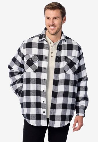 KingSize Men's Big & Tall Flannel Sherpa Lined Shirt Jacket in Kuwait