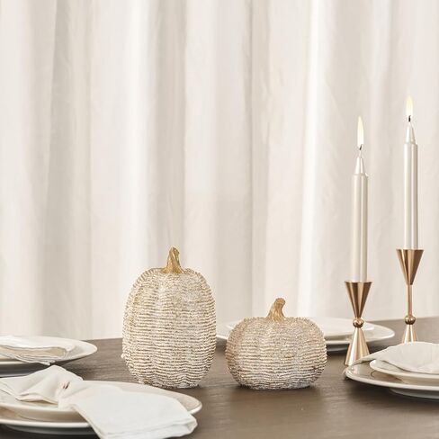 DN DECONATION 2-Pack Fall Pumpkin Decorations for Home, Faux Pumpkins for Decorating, Rustic Brown Resin Pumpkins Decor with Carved Leaves – Thanksgiving Table Centerpiece, Modern Farmhouse Fall Decor in Saudi Arabia