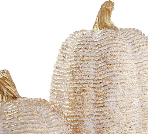 DN DECONATION 2-Pack Fall Pumpkin Decorations for Home, Faux Pumpkins for Decorating, Rustic Brown Resin Pumpkins Decor with Carved Leaves – Thanksgiving Table Centerpiece, Modern Farmhouse Fall Decor in Saudi Arabia