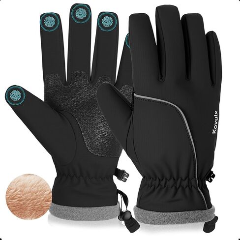 Winter Gloves Warm for Men & Women - Waterproof Touchscreen Outdoor Thermal Gloves with Plush Lining/Adjustable Wrist,Snow Shoveling Commuting Skiing in Saudi Arabia