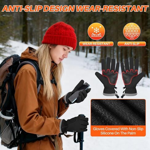 Winter Gloves Warm for Men & Women - Waterproof Touchscreen Outdoor Thermal Gloves with Plush Lining/Adjustable Wrist,Snow Shoveling Commuting Skiing in Saudi Arabia