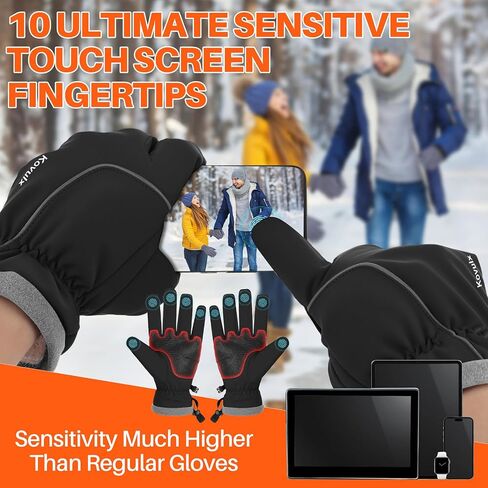 Winter Gloves Warm for Men & Women - Waterproof Touchscreen Outdoor Thermal Gloves with Plush Lining/Adjustable Wrist,Snow Shoveling Commuting Skiing in Saudi Arabia