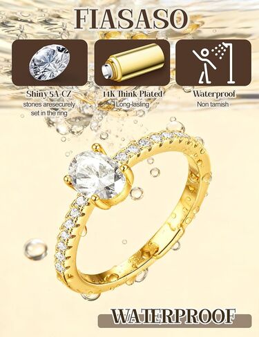 FIASASO 5Pcs Stackable Rings for Women 14K Gold Plated Non Tarnish Dainty Cubic Zirconia Waterproof Stacking Rings Silver Minimalist Band Ring Stacks for Women Trendy No Tarnish Thin Fashion Thumb Ring Size 5 6 7 8 9 10 in Saudi Arabia