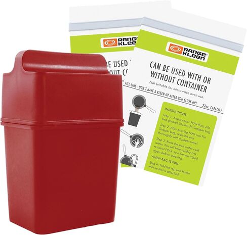 وعاء شحم للمطبخ من Range Kleen – "600-02 Trap the Grease"، نظام تخزين الشحم مع 2 من أكياس إعادة تعبئة مصيدة الدهون + وعاء شحم المطبخ in Kuwait