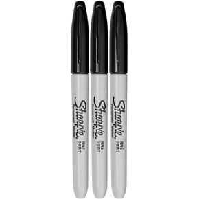 Sharpie Permanent Markers, Fine Point, Black, 3 Count