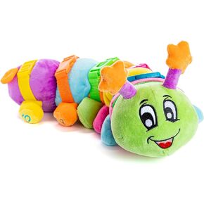 Buckle Toys - Bentley Caterpillar - Travel with Toddler Must Have Activity Toy - Fine Motor Skill Development - Counting and Color Recognition Stuffed Animal