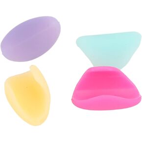 4Pcs Flute Thumb Rest Cushion Colourful Soft Silicone Finger Cover Flutes Parts for Flute Wind Instrument Purple Green Yellow Rose