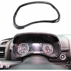 Korlot Dashboard Meter Frame Cover Trim For Dodge Ram 1500 2500 3500 2019+ (carbon fiber pattern)