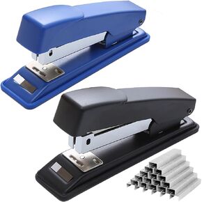 smilixin 2 Pieces Stapler,25 Sheet Capacity Staplers with 2000 Standard Staples,Desktop Staplers Heavy Duty,Office Stapler Standard Stapler,Desk Staplers for School Office,Black & Blue