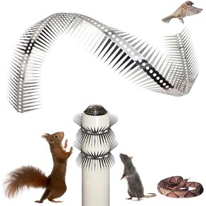 Jinkoozz 40 Inches Bird Spikes, Stainless Steel Fence Spikes, Cuttable and Bendable Spikes for Deterring Pigeons Small Birds Raccoons and Squirrels Crows Snakes