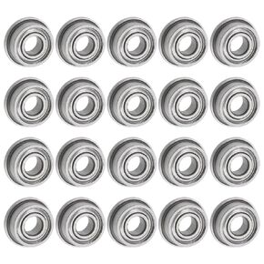 uxcell F683ZZ Flanged Ball Bearing 3x7x3mm Double Shielded Chrome Steel Flange Bearings, 20pcs