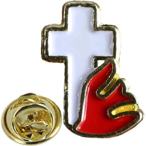 Holy Spirit Cross Shaped Lapel Pin, Religious Accessory, Catholic Confirmation Gifts for Boys and Girls