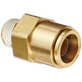 Eaton Weatherhead 1868X6X8 Brass CA360 D.O.T. Air Brake Tube Fitting, Male Connector, 1/2" NPT Male x 3/8" Tube OD