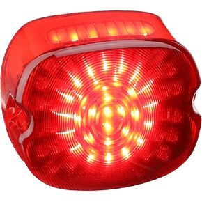 Motorcycle Led Tail Light LED Brake Turn Signal Rear Light Low Profile Taillights Compatible with Dyna Sportster 883 1200 Road King (Smoked)