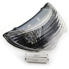 HTTMT- Clear Led Tail Light Brake Light with Integrated Turn Signals Indicators Compatible with 99-00 CBR 600 F4/ 04-06 CBR600 F4I