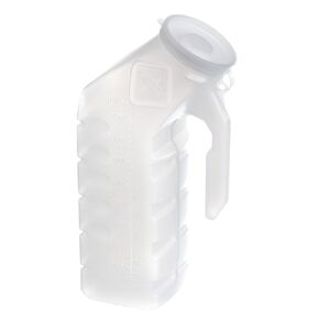 Medline Men's Supreme Urinal, Splash-proof Lid, Prevents Accidental Tipping and Spilling, 32 oz. (Pack of 48)