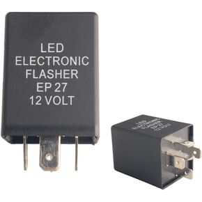 Dewhel LED Electronic Flasher EP27 12 Volt FL27 5-Pin Relay Fix For LED Turn Signal Bulbs Hyper Flash Fix