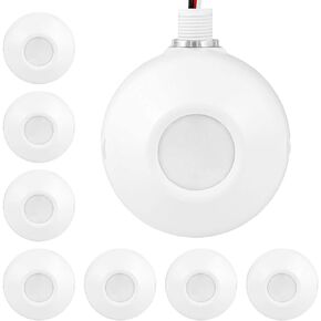 ENERLITES High Bay 360 Degree Passive Infrared (PIR) Ceiling Occupancy Motion Sensor, 1200-2800 sq. ft. Coverage, 120-277VAC, Commercial/Industrial Grade, MPC-50H, 8 Pack