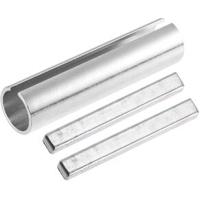 Partuto 1 Set 3/4" to 5/8" Universal Crank Shaft Sleeve Adapter - Car Gas Engine Pulley Crank Shaft Sleeve Adapter with Step Key - Metal Silver Tone