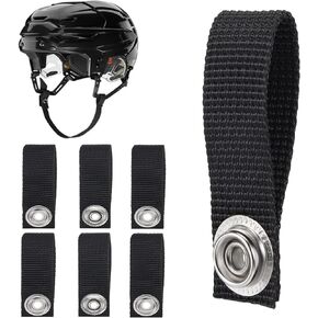 LJHYSD Hockey Helmet Chin Strap with Single Snap Detachable Helmet Loops Hockey Replacement Chin Strap Hockey Helmet Accessory,Black,6 Pack