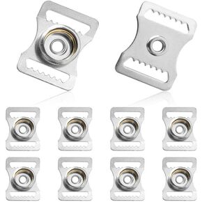 Baseball Helmet Buckles,10Pcs Sports Helmets Buckle Stainless Steel Snap Chin Strap Helmet Chin Strap Adapter for Softball Baseball Hockey Football Youth Football Baseball Sports Repair Kit (Silver)