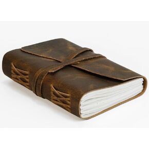 Small Leatherbound Vintage Journal - only 4x6 inches - Lined Pages - Hand-Crafted Rustic Leather Writing Notebook - Ideal for Writers, Artists, Poets, and Travelers