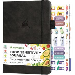 Clever Fox Food Sensitivity Journal – Daily Intolerance & Symptom Log for IBS, Diabetic, Low Fodmap, Elimination Diet – Health Tracker (Aquamarine)