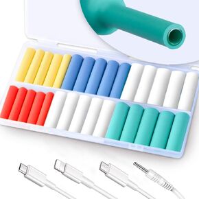 HUNANBANG 30PCS Charger Protector, Cable Protector, Spiral Charger Cord Protector, Flexible Cable Cord Saver, Tube Wrap Cable Wire Kit for DIY