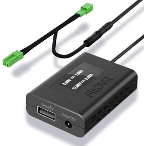FitDVR Dash Camera Power Adapter (3-Pin) for for Volvo, Polestar and More, LED Display USB Power Source, Connects to Rearview Mirror, Easy to Install, 5V 12V Output, D3-015