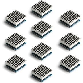 3Pcs MAX7219 Dot Matrix Module 4 in 1 Integrated Display Module 4 Dot Matrix Display Module SCM Control Drive Module Driver LED Module Electronic Components 5V