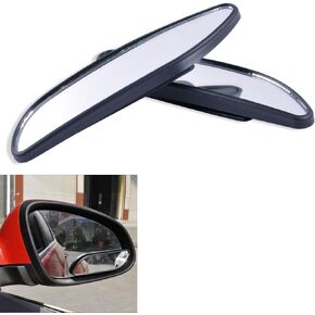UGSHY 2 PCS Car Rearview Auxiliary Mirror Accessories with Adhesive, 5.0In x 1.1In Adjustable Vehicle Blind Spot Mirrors, Universal HD Wide Angle Rear View Mirror for Car SUV Truck (Black)